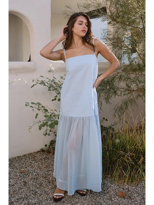 Powder Blue Midi Dress