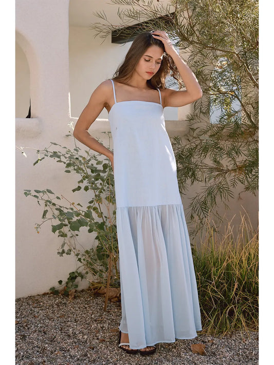 Powder Blue Midi Dress
