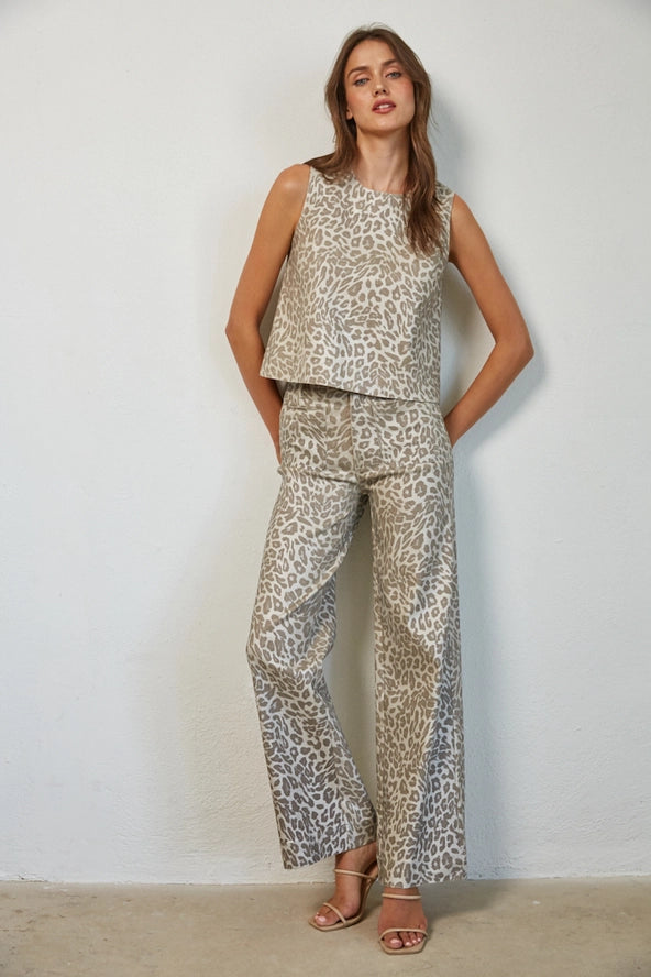 Metallic Leopard Pants